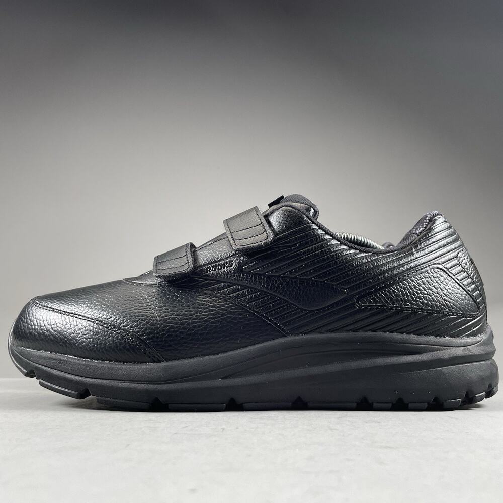 Brooks Addiction Walker V-Strap 2 Men's 12.5 Wide Black Leather Walking Sneakers